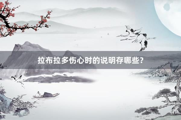 拉布拉多伤心时的说明存哪些？